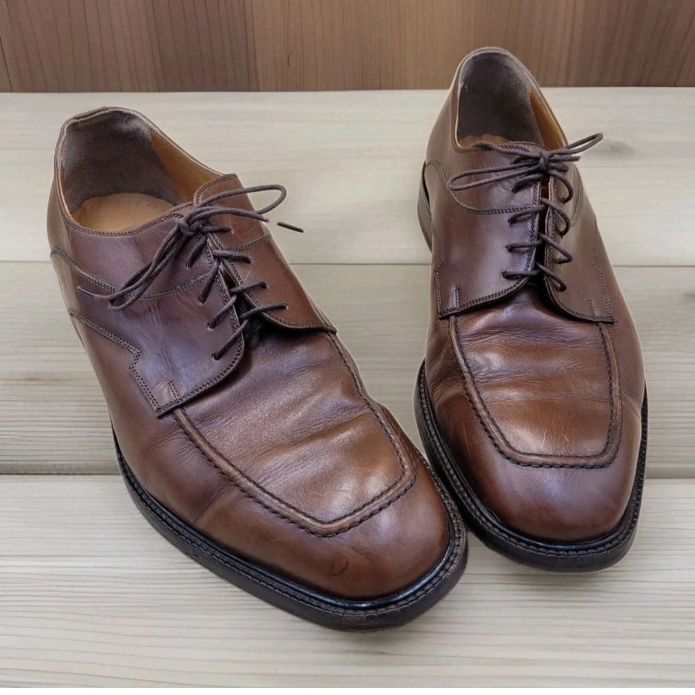 Florsheim Imperial Mens Bowery Derby Dress Shoes Brown Apron Toe Lace Up 12 D